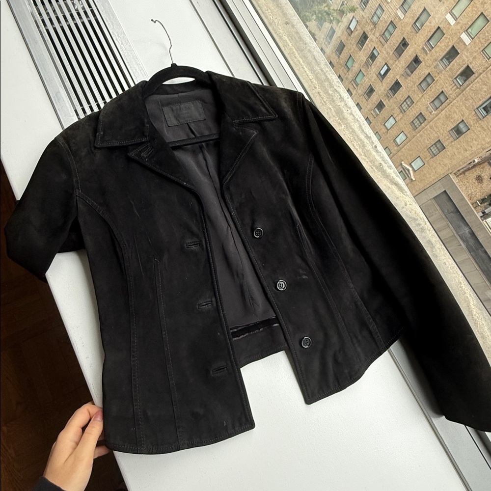 PRADA VINTAGE BLACK SUEDE JACKET